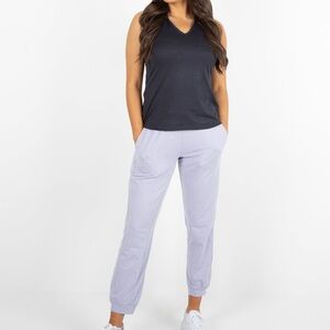Women's Lavender Jogger Pants with Elastic Cuffs